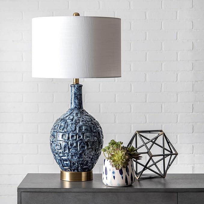 nuLOOM MCT25AA Tucson 28" Ceramic Table Lamp, Height, Blue
