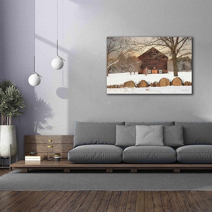 Epic Graffiti 'Snowy Vermont Barn' by Lori Deiter, Canvas Wall Art, 60"x40"