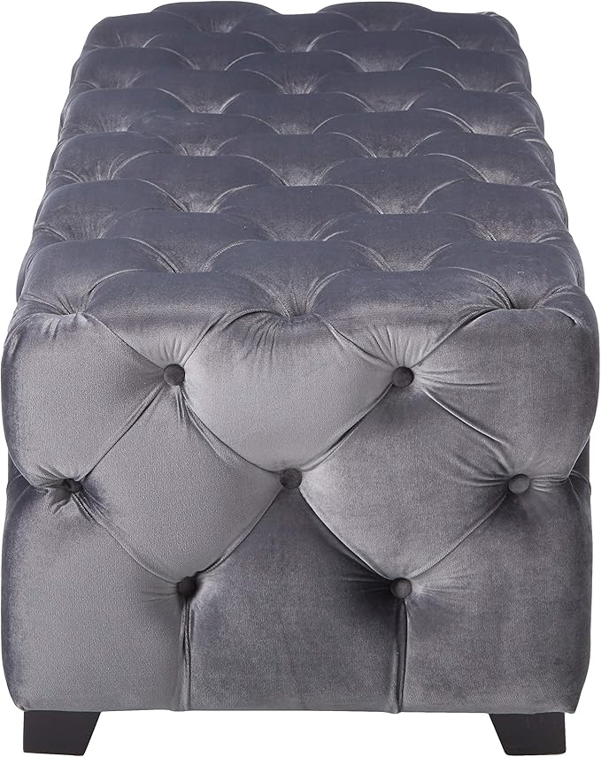 Christopher Knight Home Piper Velvet Ottoman, Grey