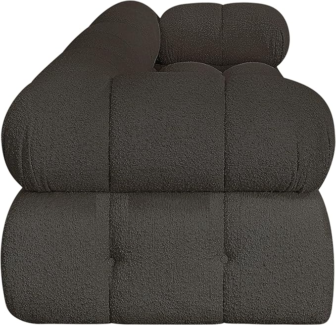 Meridian Furniture 611Brown-S102A Ames Collection Modern | Contemporary Modular Sofa with Rich Brown Boucle Fabric, Modular to Create Infinite Configurations, 102" W x 34" D x 28" H, Brown