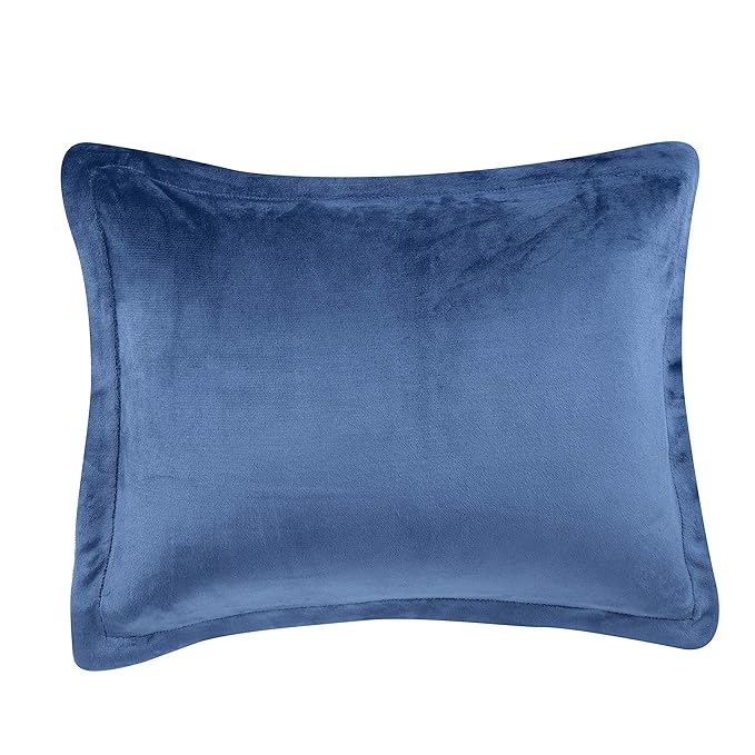 Amazon Basics 3-Piece Micromink Sherpa Down Alternative Comforter Bedding Set, Ultra-Soft, Warm All Season, King, Navy Blue