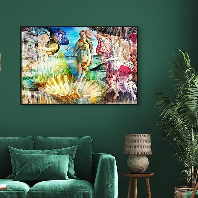 The Oliver Gal Artist Co. Spiritual and Religious Wall Art Framed Canvas Prints 'Birth of Venus - Botticelli' Zodiac