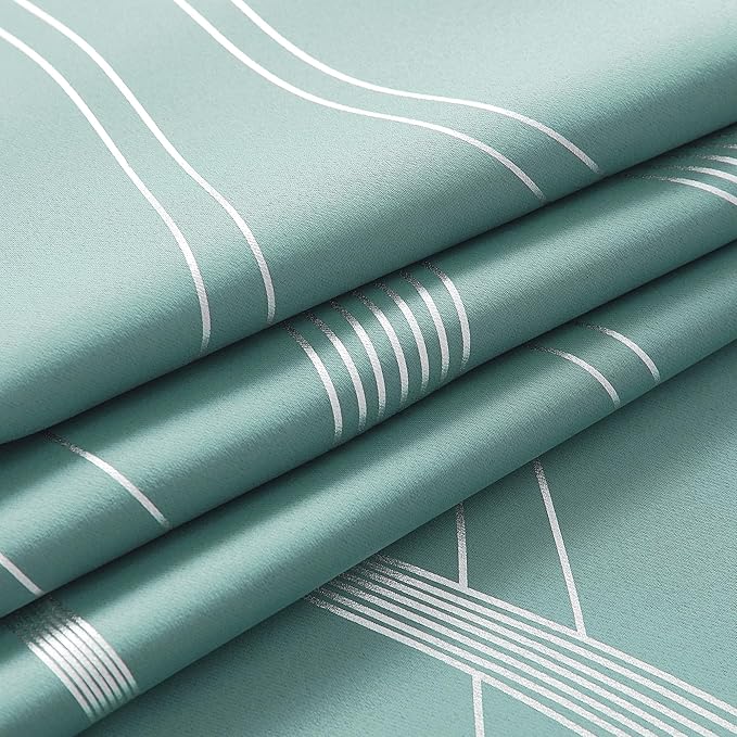 NICETOWN 100% Blackout Aqua Blue Curtain Panels 72 inches 2 Pieces, 52 inches Wide Light Reducing Thermal Insulated Solid Grommet Window Treatments/Drapes for Living Room/Nursery/Kids Room