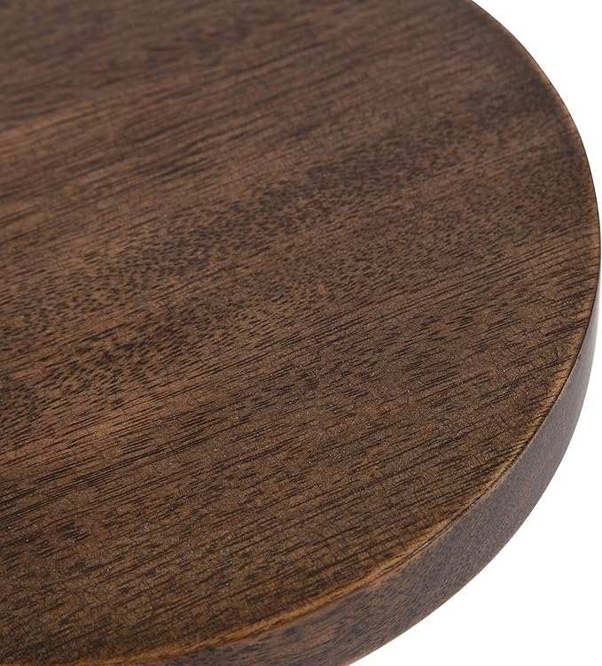 Kate and Laurel Wegner Traditional Wooden Round Drink Table; 8 x 23; Rich Brown; Elegant and Durable Pedestal Table for Use as Small Drink Table; Plant Stand; or Decorative Item Display