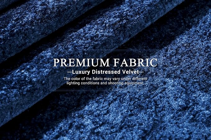 HABUTWAY 105" L-Shape Modular Sectional Sofa Couch for Living Room,No Assembly Required,Modular Comfy Sofa with Deep Seat for Living Room Bedroom,Luxury Distressed Velvet(Right,Blue)