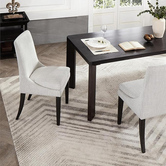Upholstered Dining Chairs Modern Sidechair Performance Fabric High Back Armlesschair for Diningroom Kitchen,Linen,Set of 2(1 Box)
