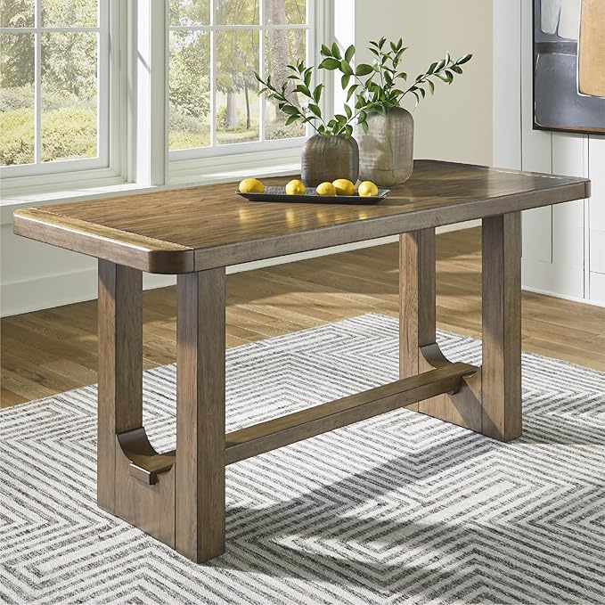 Signature Design by Ashley Cabalynn Modern Counter Height Dining Table, Dark Brown