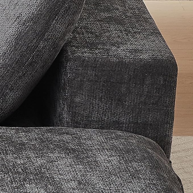 78-Inch Boneless Love Seat Couches in a Box, Modern 2 Seat Floor Modular Foam Cloud Sofa Chenille Loveseat Couch W/Wide Square Armrests for Home Apartments Bedroom