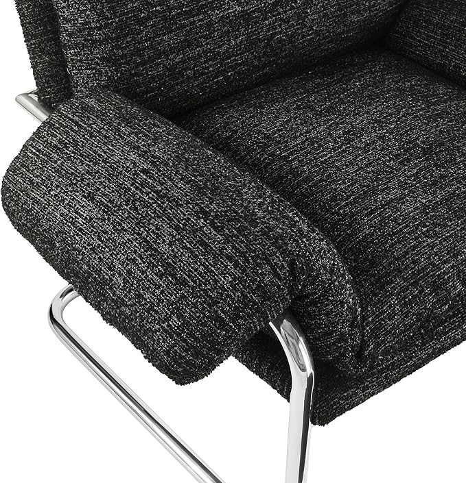 Modway Ansel Boucle Accent Chair in Charcoal - Fabric Lounge Chair for Living Room, Bedroom - Upholstered Corner Reading Chair with Arms and Removable Cushions