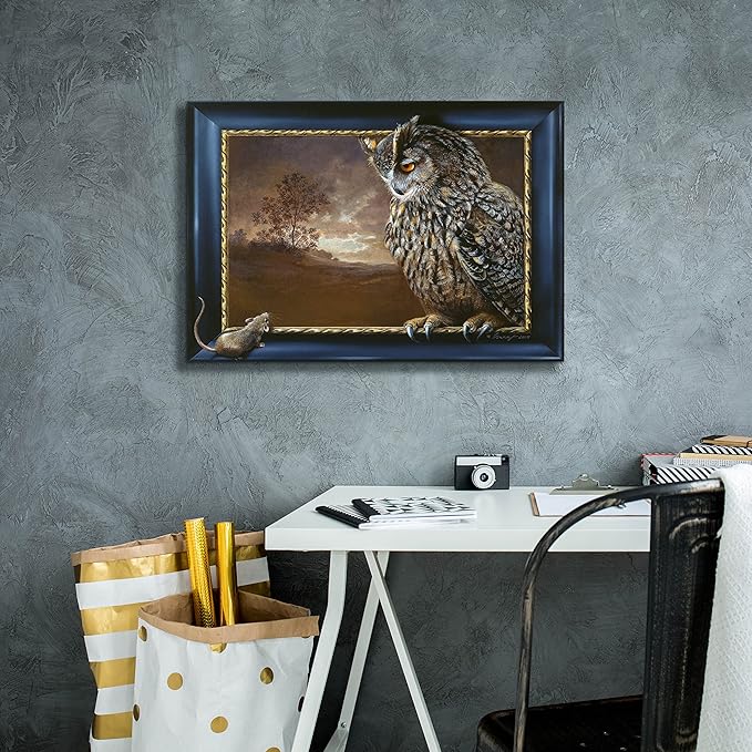 Epic Graffiti 'Eagle Owl And Mouse' by Harro Maass, Canvas Wall Art, 26"x18"