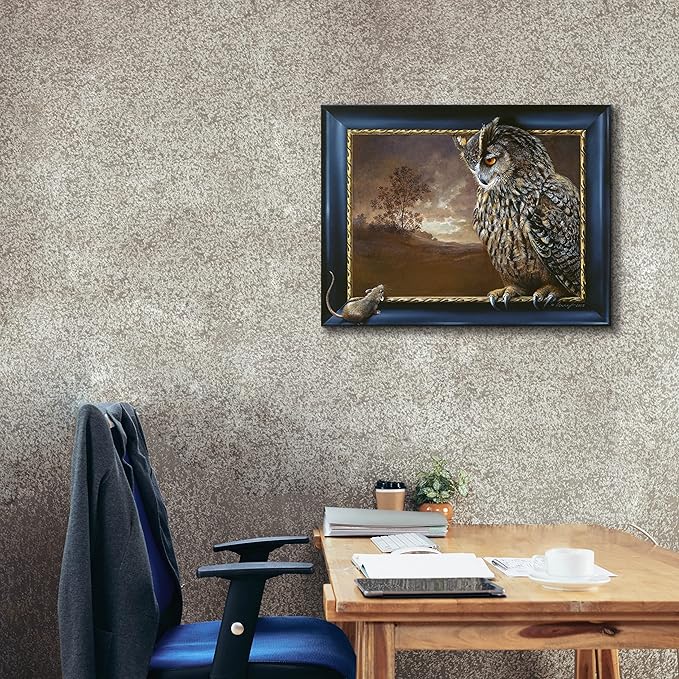 Epic Graffiti 'Eagle Owl and Mouse' by Harro Maass, Canvas Wall Art, 34"x26"