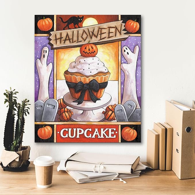 Epic Graffiti 'Halloween Cupcake' by Cathy Horvath-Buchanan Canvas Wall Art, 20" x 24"
