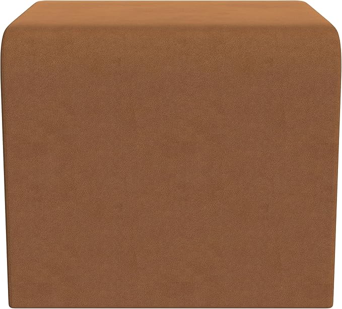 Spatial Order Modern Arch Velvet Ottoman | HomePop Home Décor | Ottoman for Living Room & Bedroom - Rust Orange