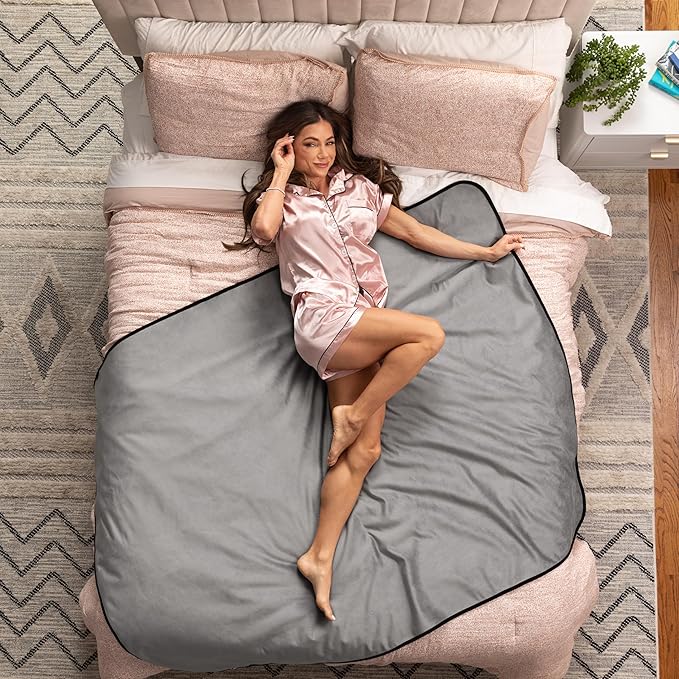 Avana Waterproof Throw - Sensual Blanket for Adults - Made in The USA - Regular Size, Micro-Velvet Grey