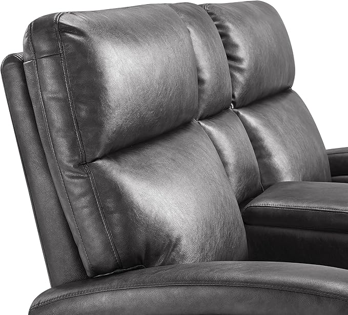MCombo Zero Wall Recliner Loveseat, 2-Seat Power Wall Hugger Sofa with USB & Type-C Dual Ports, for Small Space, Living Room, RV PR646 (Dark Grey, Loveseat with Console)