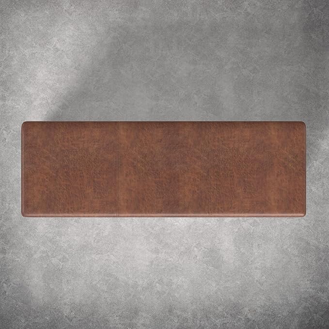 SIMPLIHOME Avalon Storage Ottoman Bench - 54 inch Wide Upholstered Vegan Leather Extra Large Rectangle Ottoman Bench in Distressed Pecan Brown, Contemporary Ottoman for Living Room with Lift-Up Lid