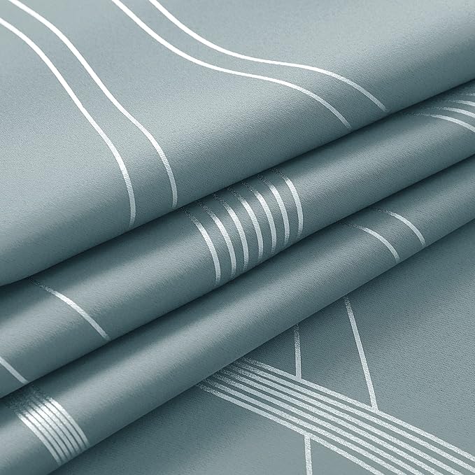 NICETOWN Room Darkening Curtains for Living Room, Stormy Sea, 2 PCs, 52 inch by 84 inch, Easy Care Solid Thermal Insulated Grommet Room Darkening Curtains/Panels/Drapes for Bedroom Decoration