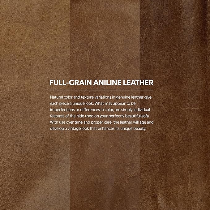 SIMPLIHOME Rex 2-Seater Modular Sofa in Full-Grain Genuine Leather, Caramel Brown, 88-inches Wide, Handcrafted Leather Loveseat Sofa for Living Room