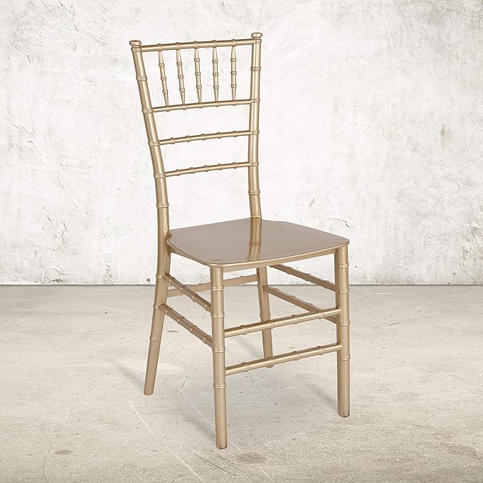 Flash Furniture HERCULES Series Gold Resin Stacking Chiavari Chair