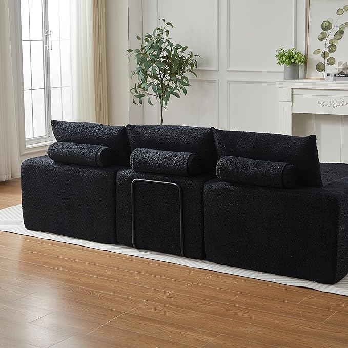 Boneless Sectional Sofa Couches with Chaise Lounge, Comfy Upholstered Compressed Cloud Sectional Sofa Floor Couch for Living Room Apartment,Deep Seat Sofa & Couches | Deep Seat, Wider Armrest, Free Combination