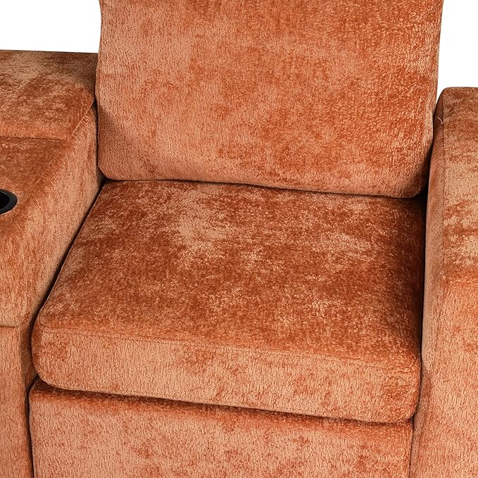 ERYE 120.5-Inch Oversized Sleeper Sectional Sofa W/Pull Out Sleeper Couch Bed, Modern Chenille Upholstered Reversible Modular Sectional Sleeper Sofa with Console & Cupholders | Storage