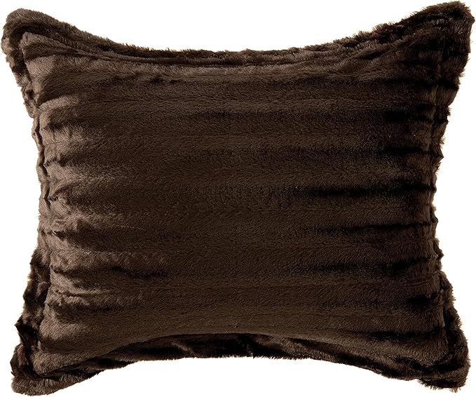Madison Park Duke Luxe Faux Fur Reversible Comforter Set, Soft Plush Reverse, Modern Down Alternative Filling Cozy Bedding, Box Quilted Warm Cover, Matching Shams, Full/Queen, Chocolate 3 Piece