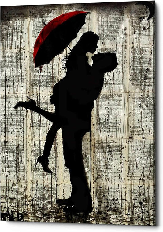 Epic Graffiti 'Love and Rain' by Loui Jover, Canvas Wall Art, 18"x26"