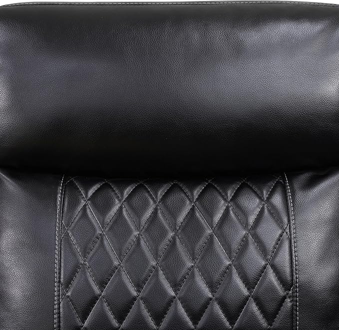 Power Reclining Sectional Sofa, 5 Seat Sectional Couch with Recliners, Breathing Leather Sectional with 2 Recliners,USB Charging Ports, Cup Holders, LED Light Strip, Living Room Furniture Set | Breathable material, LED Lighting