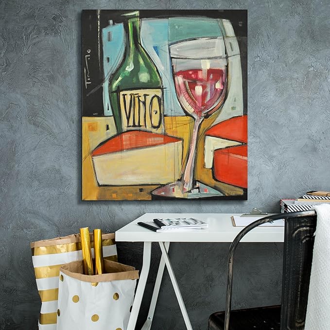 Epic Graffiti 'Red Wine And Cheese' by Tim Nyberg, Canvas Wall Art, 26"x30"