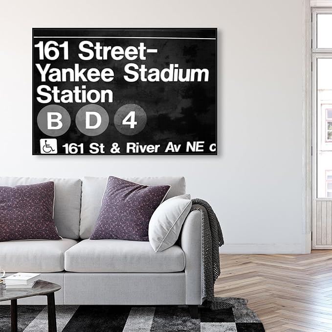 Cities and Skylines Framed Wall Art Canvas Prints 'Yankee Stadium' United States Cities