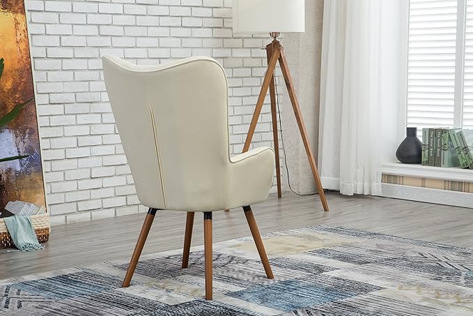 Roundhill Furniture Doarnin Silky Velvet Tufted Button Accent Chair, White