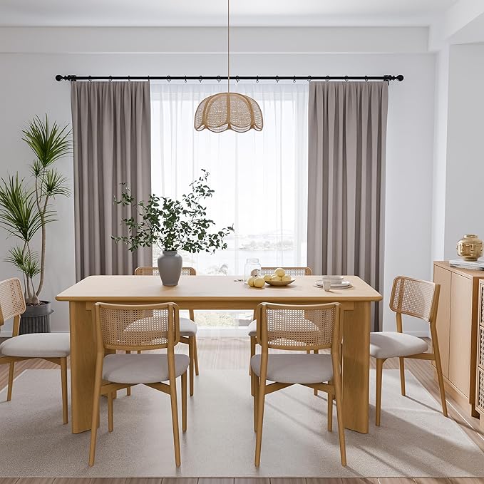 Casaphoria 67" Farmhouse Dining Table for 6，Wood Rectangular Living Room Table, Modern Kitchen Table with Sturdy Base & Thickened Tabletop, Easy to Assembly & Clean, Oak