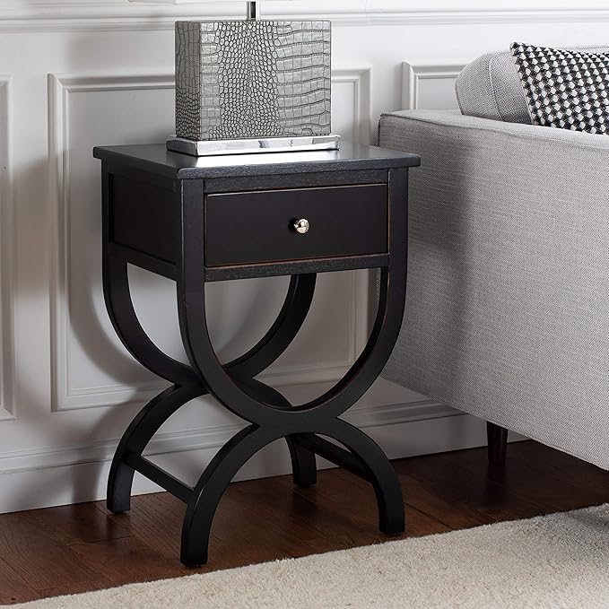 SAFAVIEH Home Collection Maxine Black 1-Drawer Acccent Table