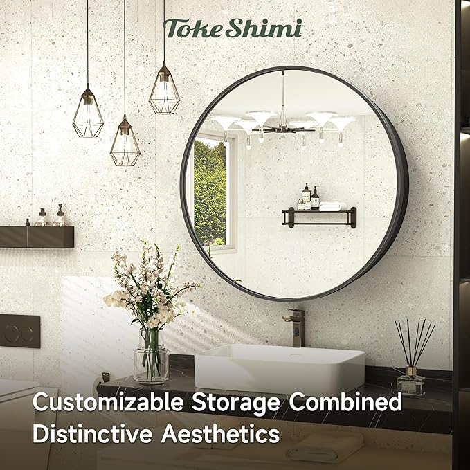 TokeShimi 26.1 Round Medicine Cabinet for Bathroom