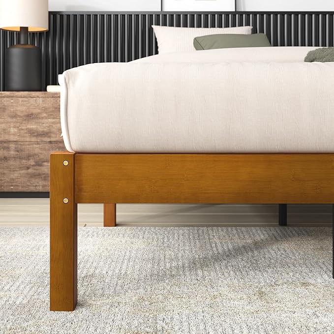 Zinus Ellie 14 Inch Full Bamboo Platform Bed Frame, Wood Slat Support, No Box Spring Needed, Easy Assembly, Brown