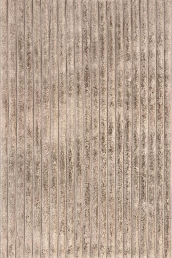 Nuloom SuperiorWash Collection Kai Taupe, 3'9" x 6', Fluffy and Cozy, High Traffic, Stain Resistant, Easy Clean, Durable Washable Area Rug for Bedroom, Living Room, Dining, Den, Foyer, Entryway