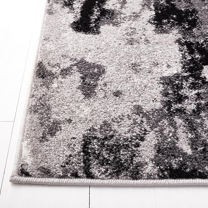 SAFAVIEH Adirondack Collection Runner Rug - 2'6" x 14', Grey & Black, Modern Abstract Design, Non-Shedding & Easy Care, Ideal for High Traffic Areas in Living Room, Bedroom (ADR134Z)