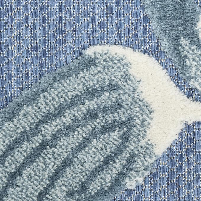 Nourison Home Aloha Blue 2'8" x 4' Area Rug - Easy Clean, Non Shedding, Bed Room, Living Room, Dining Room, Kitchen (3' x 4')