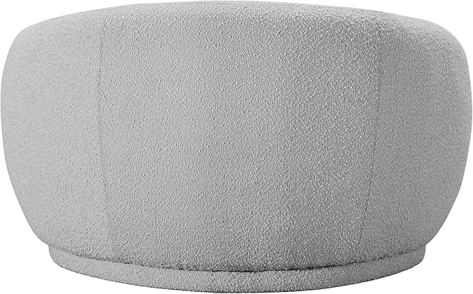 Meridian Furniture 693Grey-C Hyde Collection Modern | Contemporary Boucle Fabric Upholstered Accent Chair with Rounded Back, Grey, 42" W x 38" D x 27.5" H