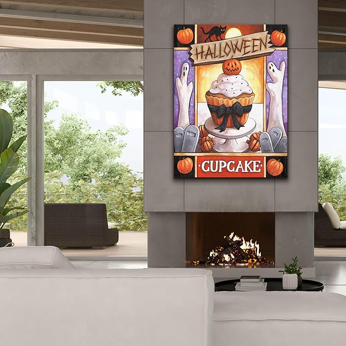 Epic Graffiti 'Halloween Cupcake' by Cathy Horvath-Buchanan Canvas Wall Art, 40" x 54"