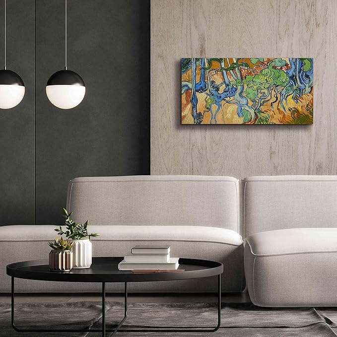 Epic Graffiti 'Tree Roots' by Vincent Van Gogh, Giclee Canvas Wall Art, 40"x20"