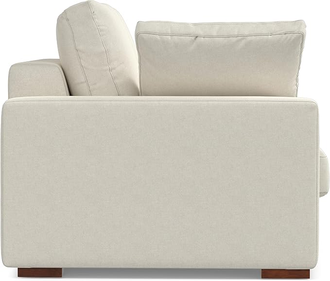 SIMPLIHOME Charlie Sofa in 100% Recycled Polyester Tightly Woven Performance Fabric, Cream, 78-inches Wide, Handcrafted Contemporary Style Loveseat Sofa or Couch for Living Room