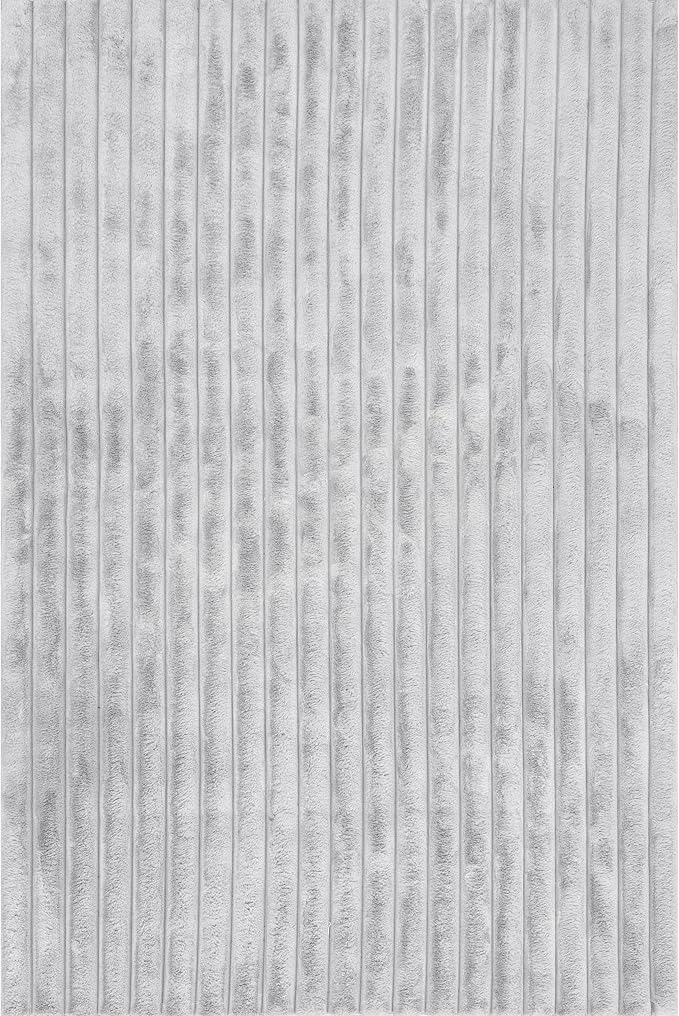 nuLOOM SuperiorWash Collection Kai Silver, 3'9" x 6', Fluffy and Cozy, High Traffic, Stain Resistant, Easy Clean, Durable Washable Area Rug for Bedroom, Living Room, Dining, Den, Foyer, Entryway