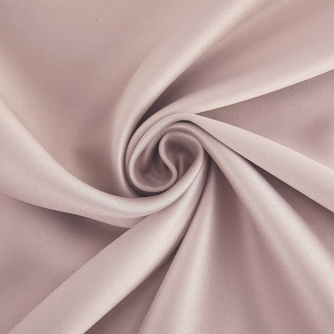 Sun Zero Nordic 2-pack Theater Grade Extreme 100% Blackout Grommet Curtain Panel Pair, 52" x 108", Blush