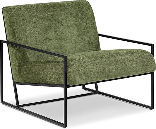 Bo Lounge Chair in Distressed Green Velvet