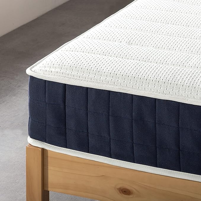 Mellow 10 Inch RENA Pocket Spring Hybrid Mattress with Green Tea Memory Foam, King, Navy