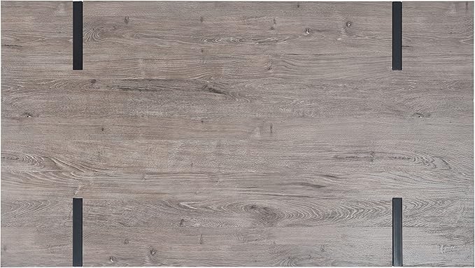 SAFAVIEH Home Collection Alyssa Mid-Century Rustic Industrial Dining Room Table DTB7000C, Grey Oak/Black Legs