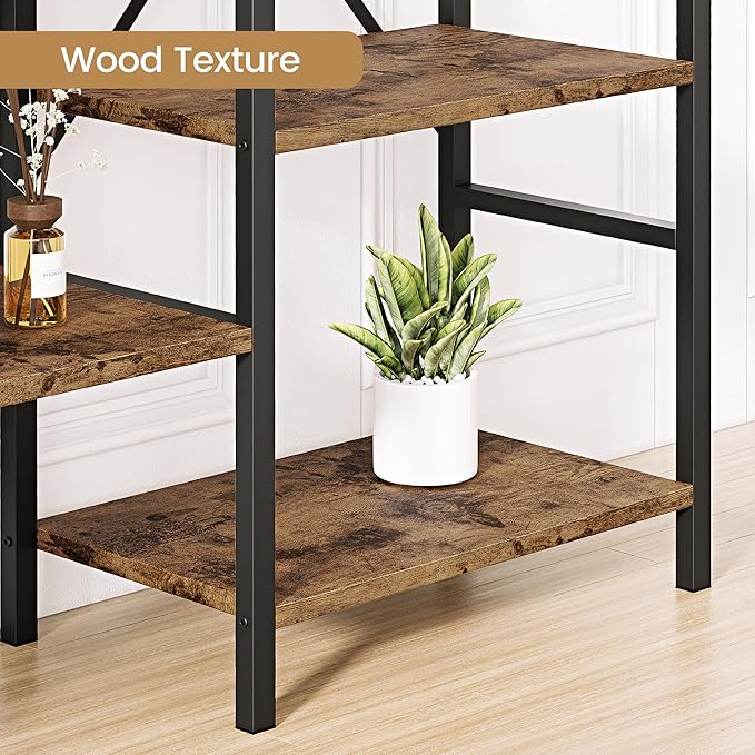 GAOMON Triple Wide 4 Tier Book Shelf, 54.3” Large Bookcase with 11 Open Shelves, Industrial Bookshelves and Bookcases with Metal Frame for Home Office, Study Room, Living Room-Rustic Brown
