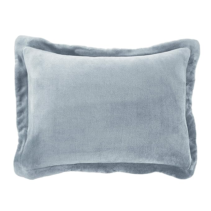 Amazon Basics 3-Piece Ultra-Soft Micromink Sherpa Bedding Set, Warm All Season Comforter, Full/Queen, Tide Pool Blue