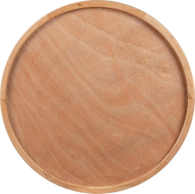 Flash Furniture Mayfair 24" Round Butcher Block Style UV Treated Table Top for Restaurant, Bar, or Kitchen